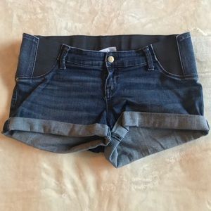 isabel maternity - blue jean shorts